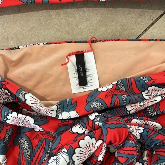J Crew Poppy Print Red High Waist Bikini - Top is MEDIUM, BOTTOM is X-SMALL - Picture 5 of 10